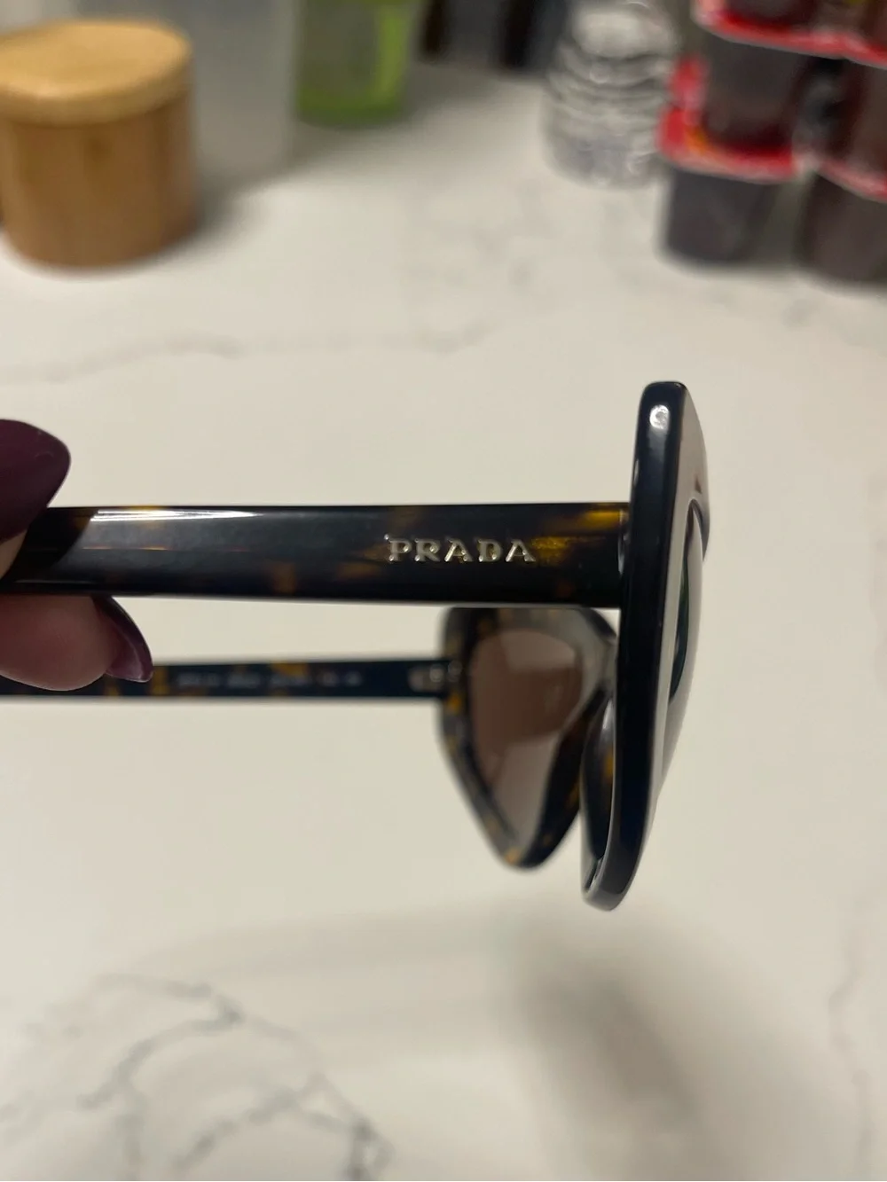 Prada Tortoiseshell Cat-Eye Sunglasses with Brown Lenses